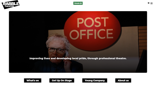 Screenshot of the Rabble Theatre website