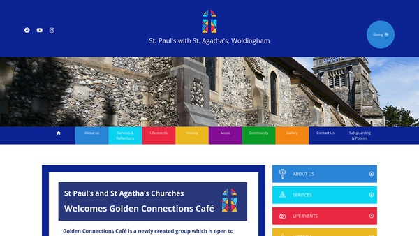 Screenshot of the The Parochial Church Council Of The Ecclesiastical Parish Of St. Paul With St. Agatha, Woldingham website