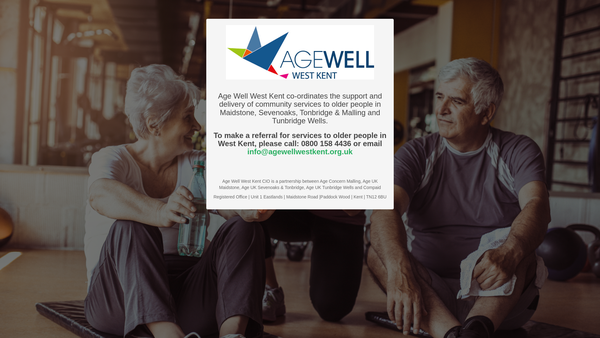 Screenshot of the Age Well West Kent website