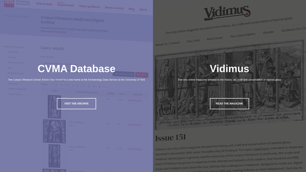 Screenshot of the Corpus Vitrearum (Great Britain) website