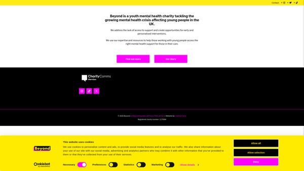 Screenshot of the Beyond Shame, Beyond Stigma website