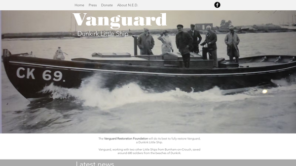 Screenshot of the Vanguard Restoration Foundation website