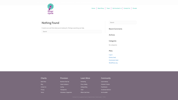 Screenshot of the Innercycle website