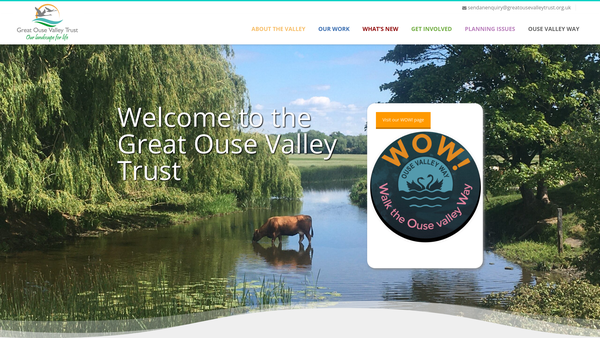 Screenshot of the Great Ouse Valley Trust website