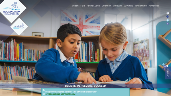 Screenshot of the Buckingham Primary School PTA website