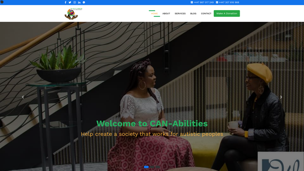 Screenshot of the Can-Abilities Foundation website