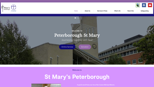 Screenshot of the The Parochial Church Council Of The Ecclesiastical Parish Of St. Mary, Peterborough website