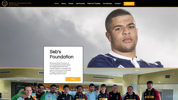Screenshot of the Seb's Foundation Limited website