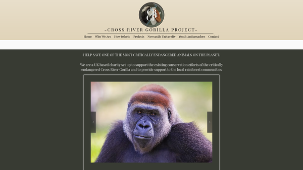 Screenshot of the Cross River Gorilla Project (Crgp) website