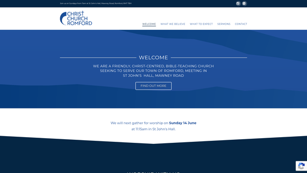 Screenshot of the Christ Church Romford website