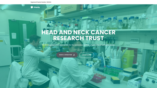 Screenshot of the Head & Neck Cancer and Rhinology Trust website