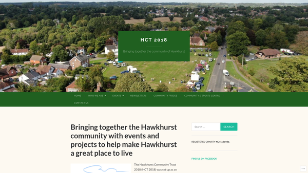 Screenshot of the Hawkhurst Community Trust 2018 website