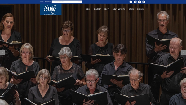 Screenshot of the Saffron Walden Choral Society website