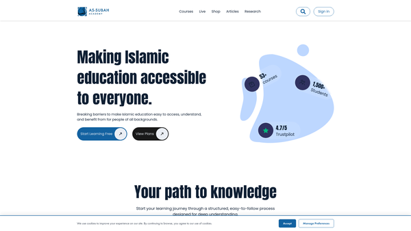 Screenshot of the As-Subah Trust website