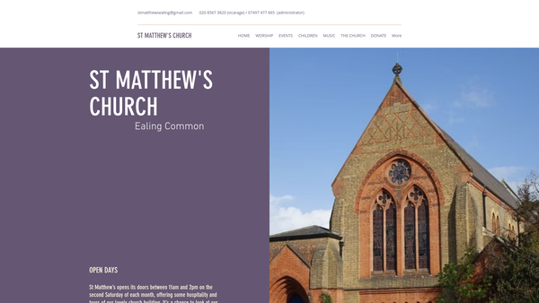 Screenshot of the The Parochial Church Council Of The Ecclesiastical Parish Of St Matthew, Ealing Common website