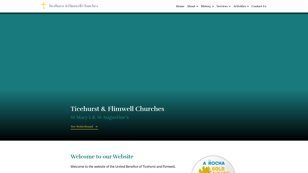 Screenshot of the The Parochial Church Council Of The Ecclesiastical Parish Of St. Mary The Virgin Ticehurst website