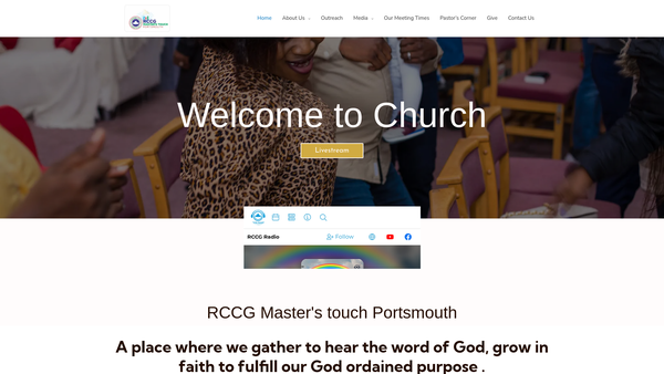 Screenshot of the The Redeemed Christian Church Of God Masters Touch Parish website