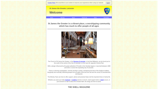 Screenshot of the The Parochial Church Council Of The Ecclesiastical Parish Of St James The Greater, Leicester website