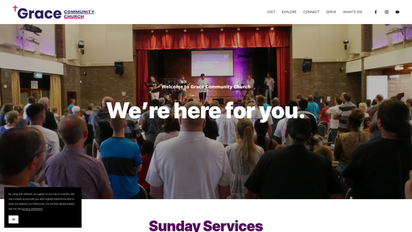 Screenshot of the Grace Community Church Bedford website