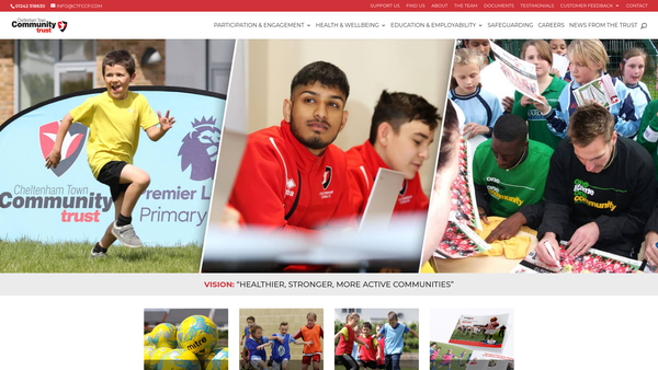 Screenshot of the Cheltenham Town Community Trust website