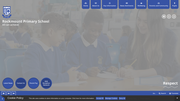 Screenshot of the Rockmount Friends And Community website