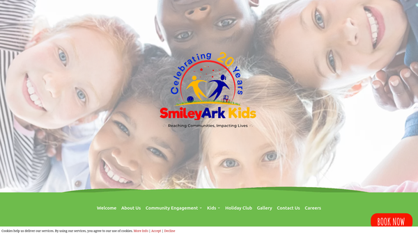 Screenshot of the Smileyark Kids website