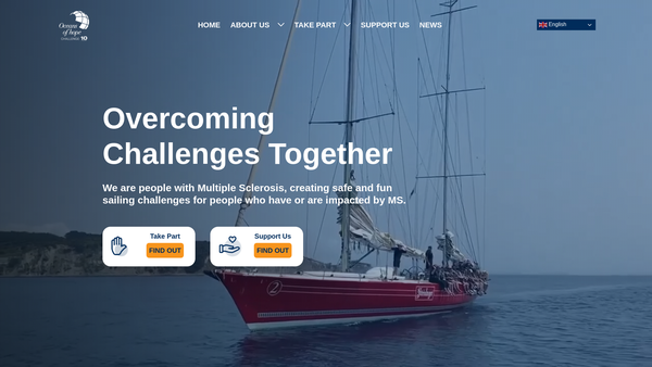 Screenshot of the Oceans Of Hope UK website