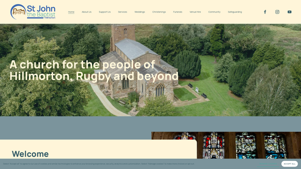 Screenshot of the The Parochial Church Council Of The Ecclesiastical Parish Of St.john The Baptist Hillmorton website
