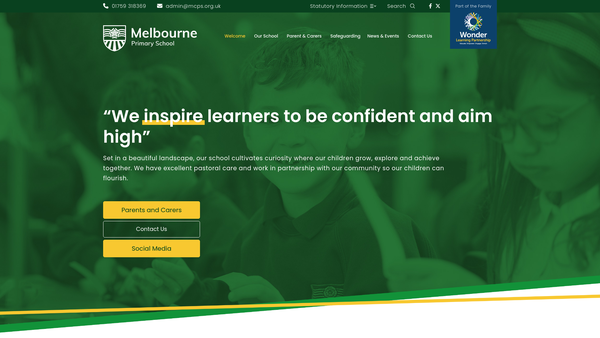 Screenshot of the Friends Of Melbourne School website