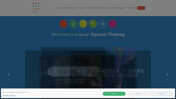 Screenshot of the Made By Dyslexia website