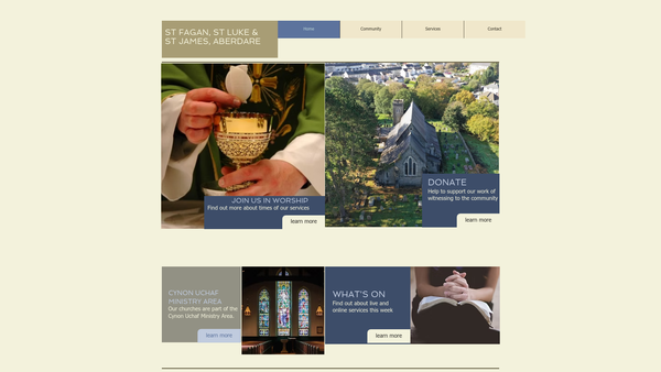 Screenshot of the Cynon Uchaf Ministry Area website