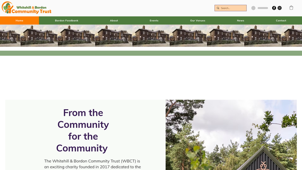 Screenshot of the Whitehill & Bordon Community Trust website