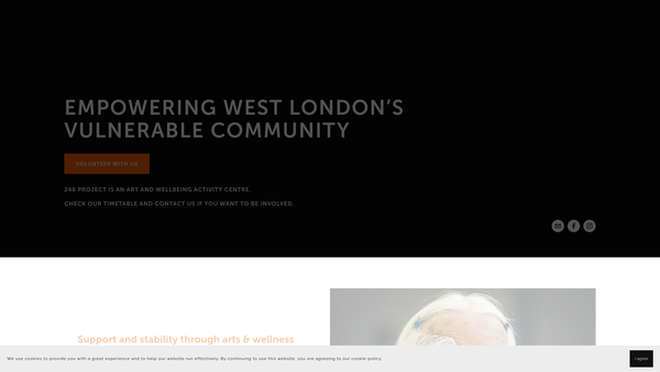Screenshot of the 240project website