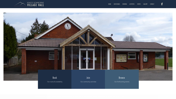Screenshot of the King's Somborne Village Hall website