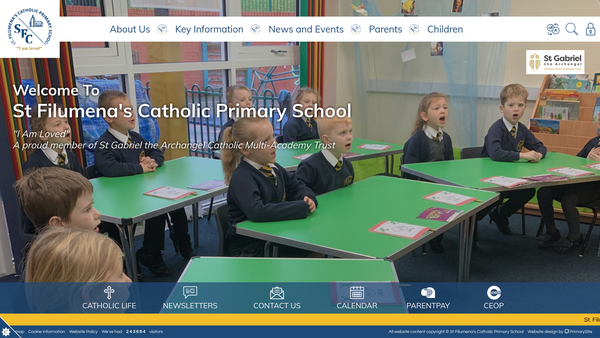 Screenshot of the St Filumena's PTFA website