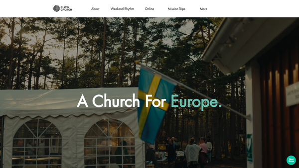 Screenshot of the Flow Church website