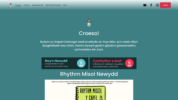 Screenshot of the Lighthouse Church Anglesey website