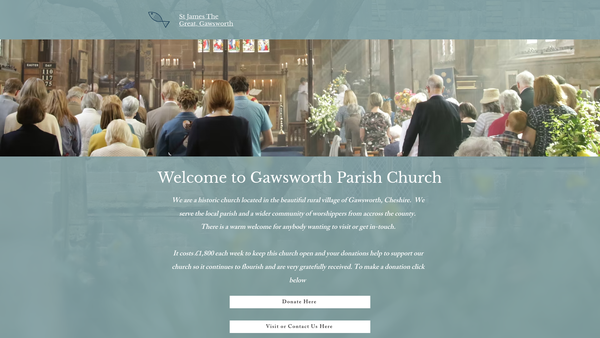 Screenshot of the The Parochial Church Council Of The Ecclesiastical Parish Of St James The Great Gawsworth website