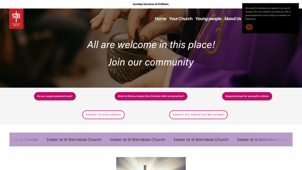 Screenshot of the The Parochial Church Council Of The Ecclesiastical Parish Of St Barnabas, Mitcham website