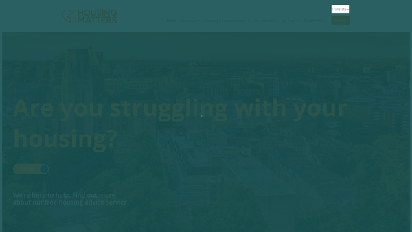 Screenshot of the Housing Matters (Bristol) website