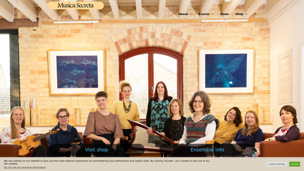 Screenshot of the Musica Secreta website