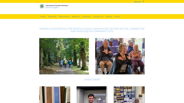 Screenshot of the Dementia Friendly Parishes Around The Yealm website