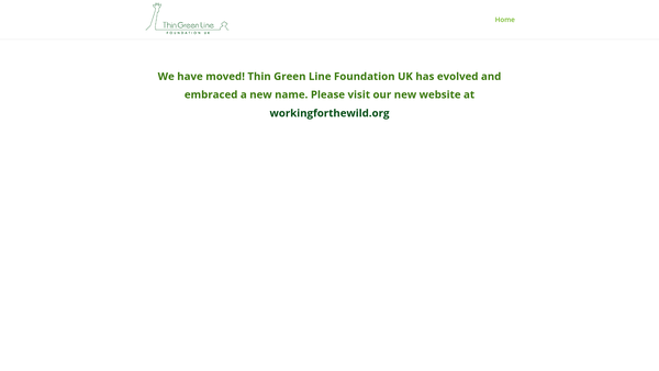 Screenshot of the Working for the Wild website