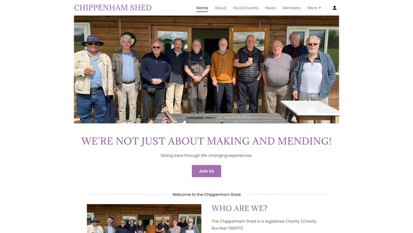 Screenshot of the Chippenham Shed website