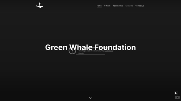 Screenshot of the Green Whale Foundation website
