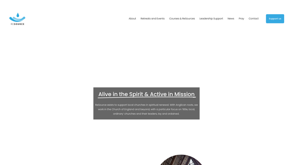 Screenshot of the Resource For Anglican Renewal Ministries website