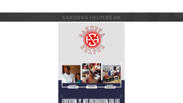 Screenshot of the Sakubva Helper UK website