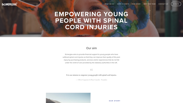 Screenshot of the Scinergise website
