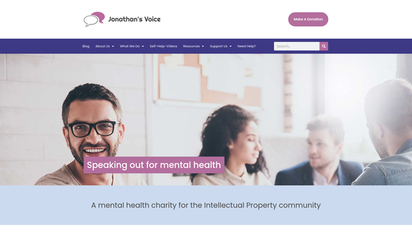 Screenshot of the Jonathan's Voice website