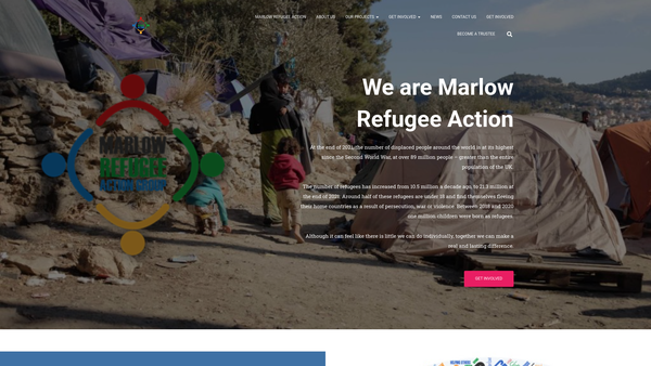 Screenshot of the Marlow Refugee Action website